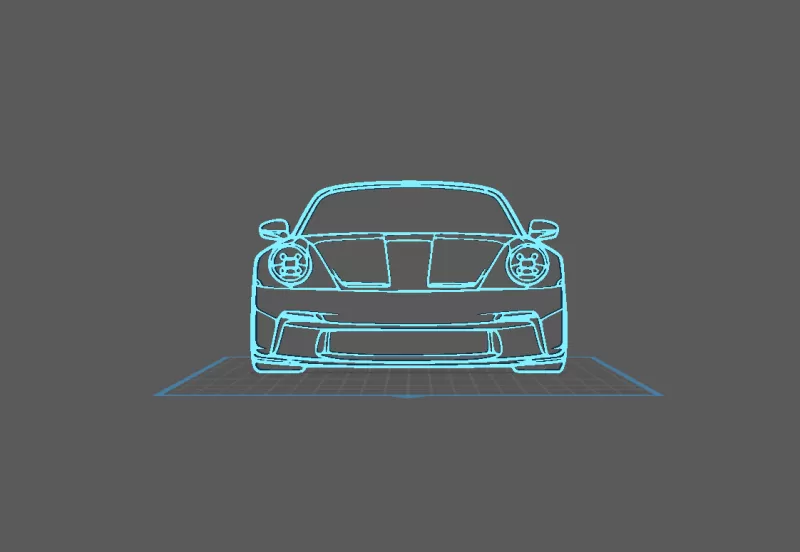 Porsche - 911 GT3 modele 992 Wall Art - Model preview 2