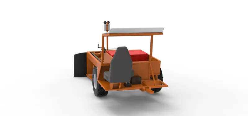 Garden Tractor pulling sled Scale 1:25 - Model preview 14