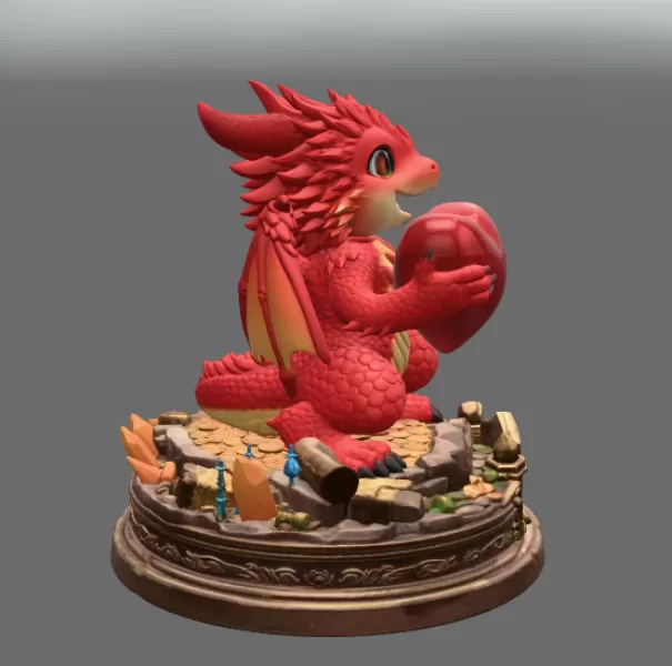 Love Dragon STL File for 3D Printing - Model preview 5