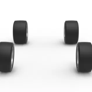 Wheel Set of Experimental Pavement Silver Crown Car Scale 1:25 - Model thumbnail 3