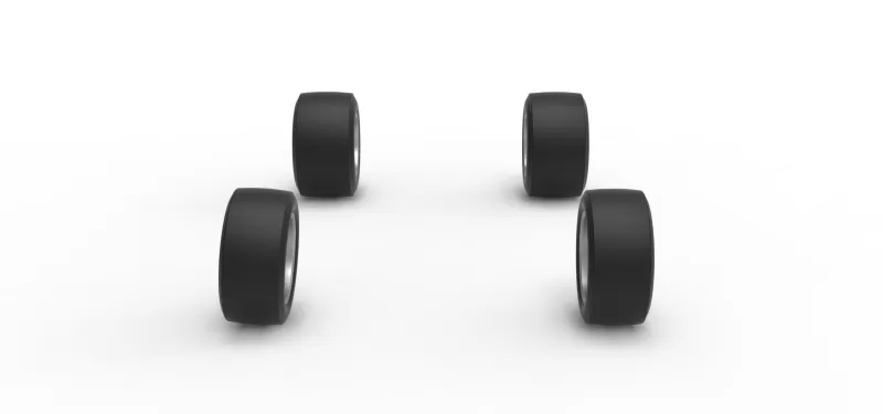 Wheel Set of Experimental Pavement Silver Crown Car Scale 1:25 - Model preview 3