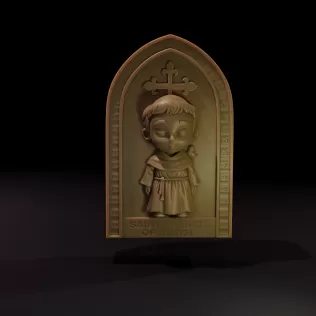 Chibi Style Saint Francis of Assisi - 3D Printable Model - Model thumbnail 2