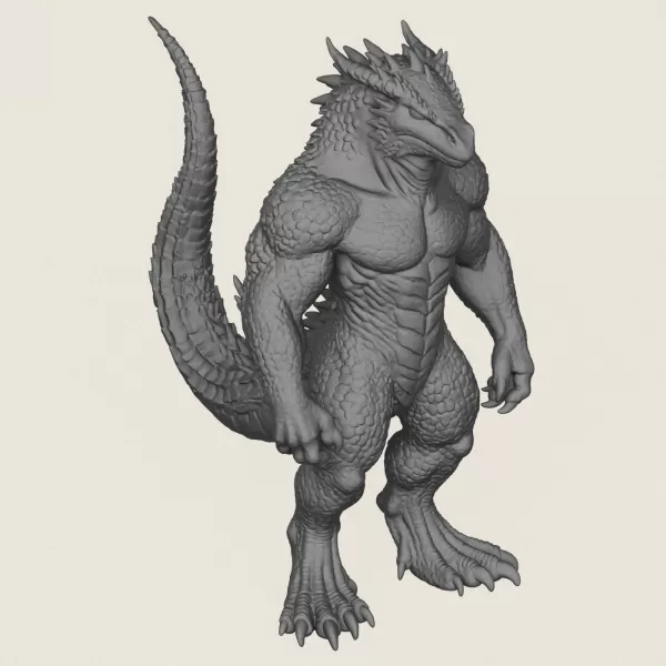 Monster Lizard Print Ready 3D Model - Model preview 4