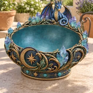 Celestial Crystal Dragon Bowl STL File for 3D Print - Model thumbnail 2