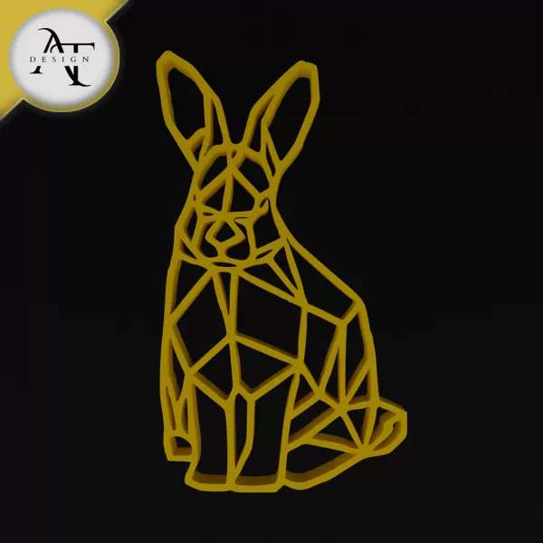 Rabbit - Geometric - 2D Wall Art Decor - Model preview 1