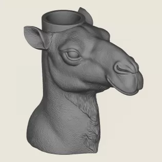 Camel Face Vase Print Ready 3D Model - Model thumbnail 5