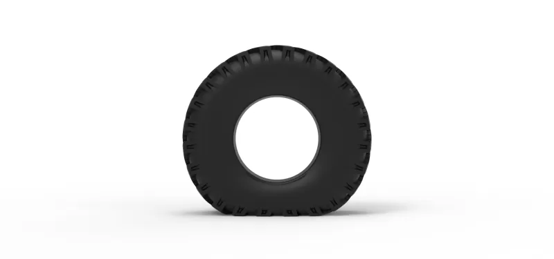 Military Ural tire OI-25 deflated Scale 1:25 - Model preview 5