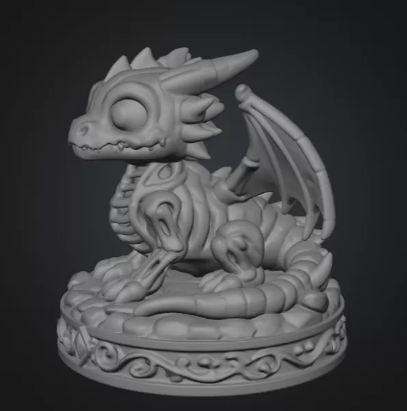Baby Skeleton Dragon STL File for 3D Print - Model preview 9