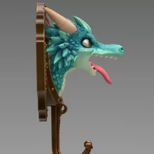 Dragon Wall Hook – STL File for 3D Printing - Model thumbnail 6