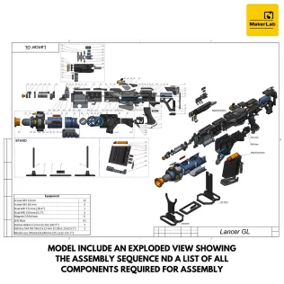 Lancer GL - Gears of War - Printable 3d model - STL files - Model thumbnail 11