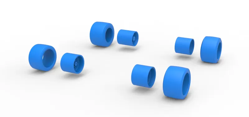 Wheel set of Asphalt Supermodified stock car V3 Scale 1:25 - Model preview 9