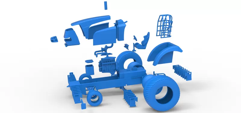 Pro Stock Pulling Tractor Version 6 Scale 1:25 - Model preview 25
