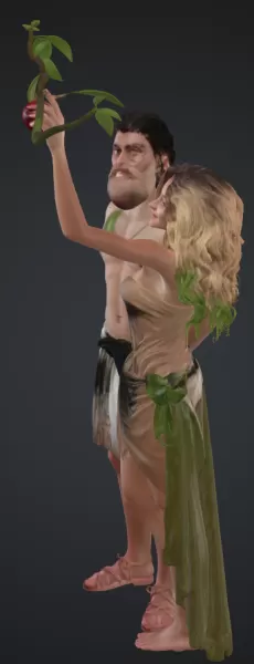 Adam und eva sie greift nach dem apfel - Model preview 2