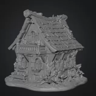 Enchanted Bloom Cottage STL File for 3D Printing - Model thumbnail 11