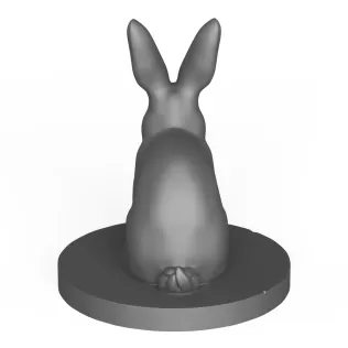 3D Printable Rabbit Statue - Model thumbnail 4
