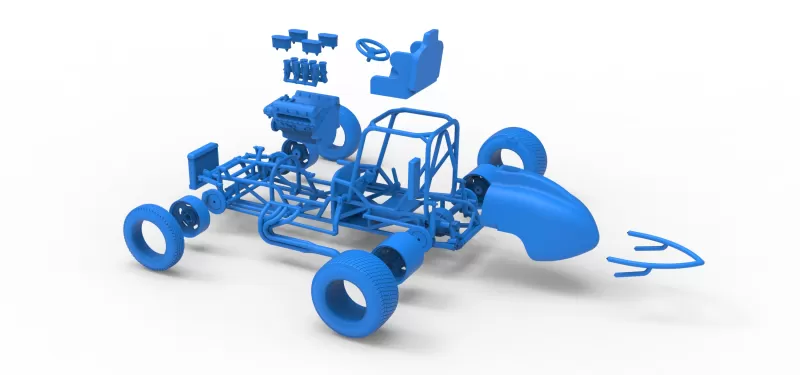 Dirt Silver Crown Champ car Base Version 2 Scale 1:25 - Model preview 29