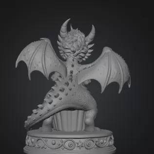 Cute Fantasy Dessert Dragon STL for 3D Printing - Model thumbnail 10