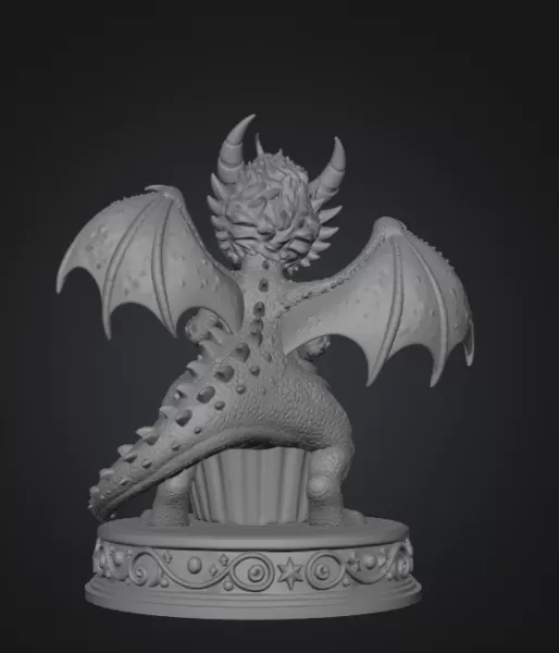 Cute Fantasy Dessert Dragon STL for 3D Printing - Model preview 10