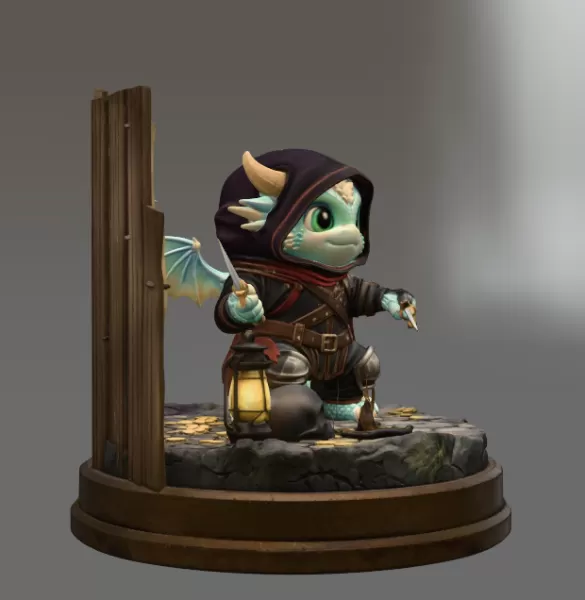Fantasy Assassin Dragon STL File for 3D Printing - Model preview 4