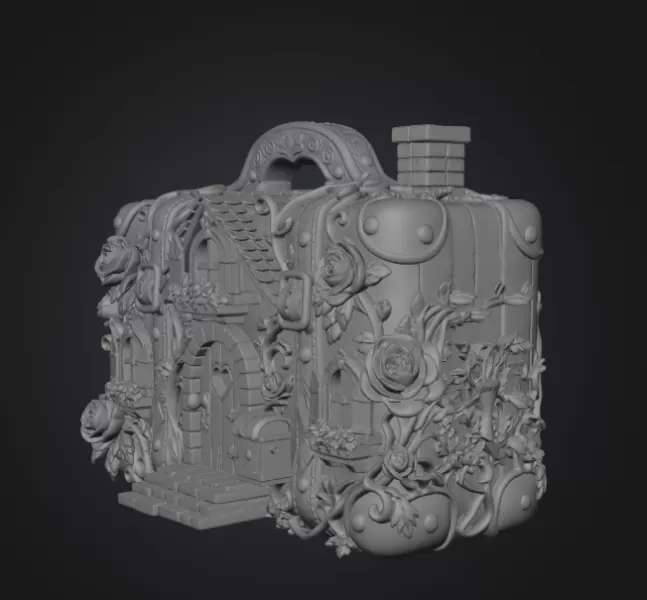 Fantasy Suitcase House STL File for 3D Print - Model preview 9