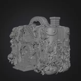 Fantasy Suitcase House STL File for 3D Print - Model thumbnail 9