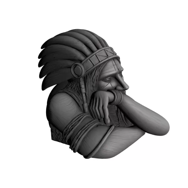 Sad Apache Character 3D Model - Model preview 4