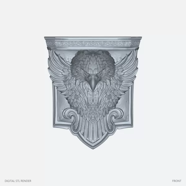 Eagle Head Winged Corbel Sculpture - STL - Model preview 1
