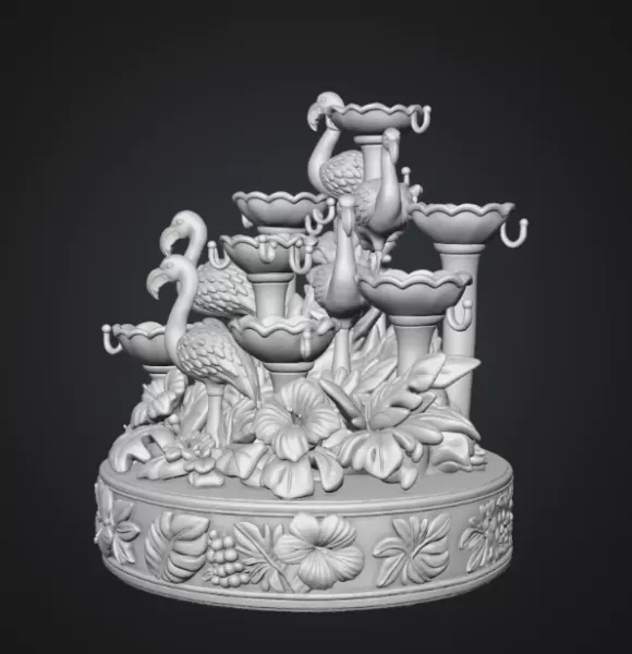 Flamingo Jewelry Organizer STL File for 3D Print - Model preview 13