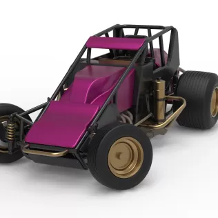 Dirt Silver Crown Car while turning Scale 1:25 - Model thumbnail 5