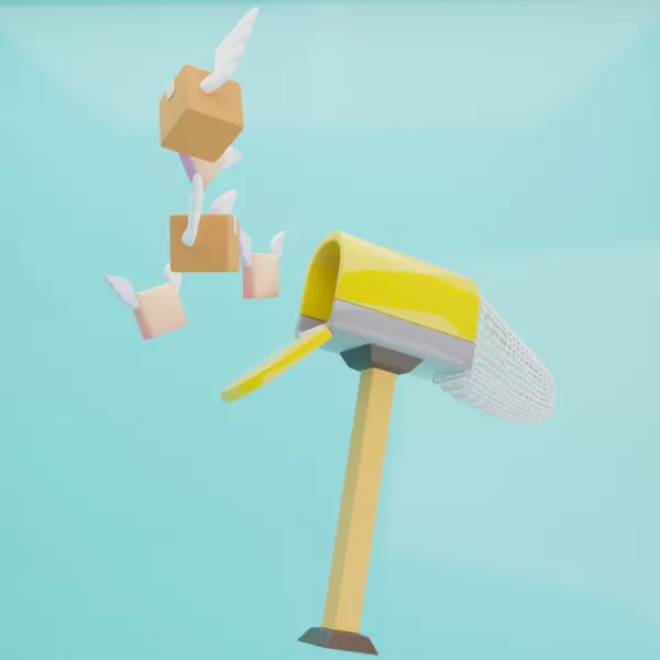 butterfly net with Flying Mailbox - Model preview 5