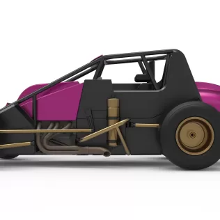 Dirt Silver Crown Car while turning Scale 1:25 - Model thumbnail 9