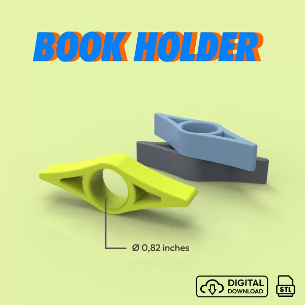 Book Page Holder, BookMark 3D STL File, Comfortable Reading - Model preview 2