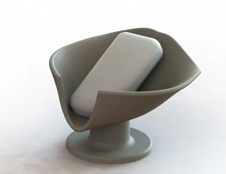 Self-Draining Soap Dish with Water Channel - Model preview 1