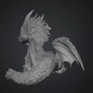 Blossom Guardian Dragon STL File for 3D Print - Model thumbnail 12