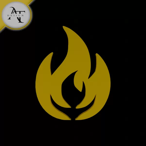 Simple Flame Symbol - 2D Art - Model preview 1