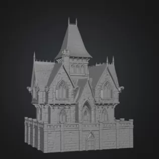 Dark Fantasy Mansion STL File for 3D Printing - Model thumbnail 9
