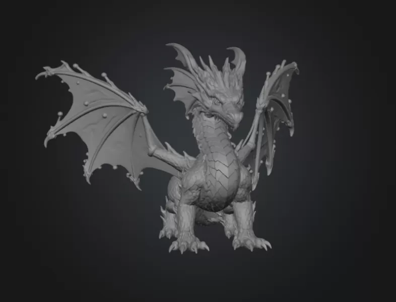 🌊 Frostwave Water Dragon STL File for 3D Print - Model preview 15