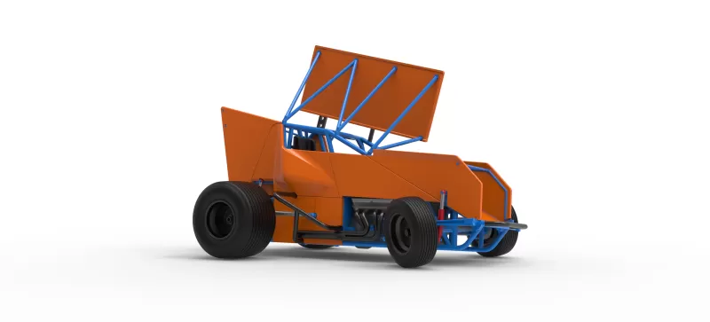 Winged Sprint car Version 2 while turning Scale 1:25 - Model preview 25