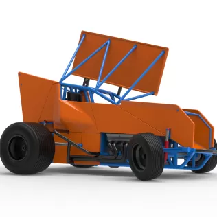 Winged Sprint car Version 2 while turning Scale 1:25 - Model thumbnail 25