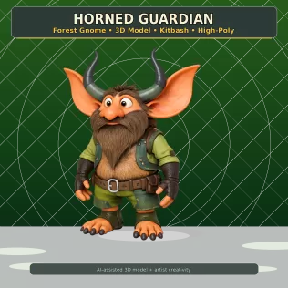 Forest Gnome Character Collection Kitbash High-Poly 3D Model - Model thumbnail 10