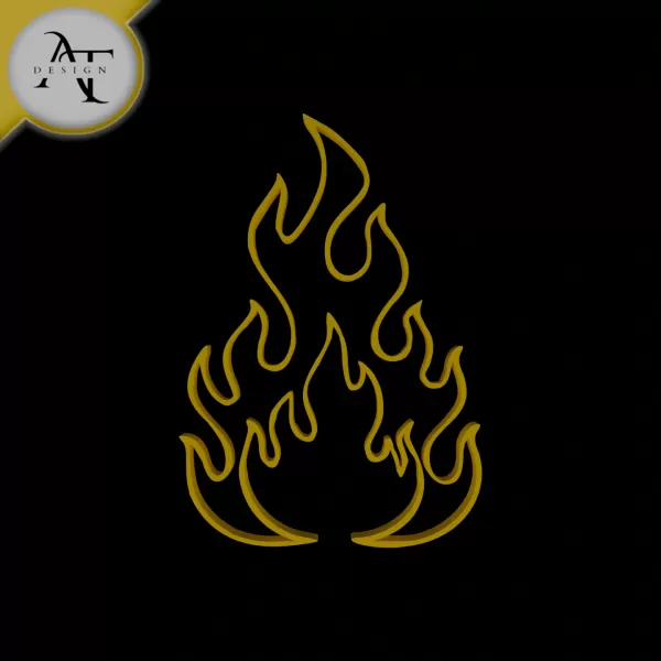 Simple Flame Symbol - 2D Art - Model preview 1