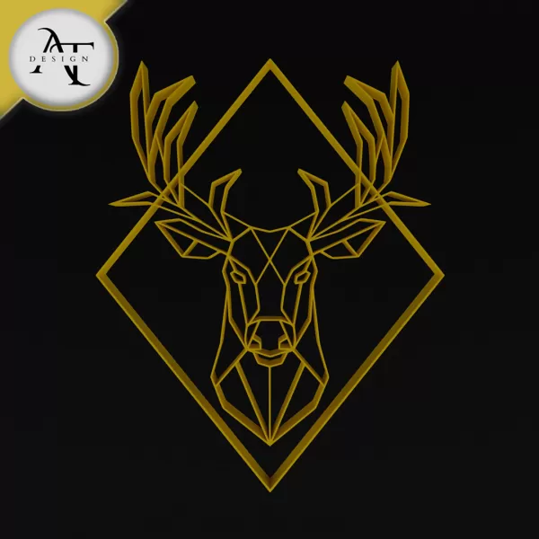 Deer - Geometric - 2D Wall Art Decor - Model preview 1