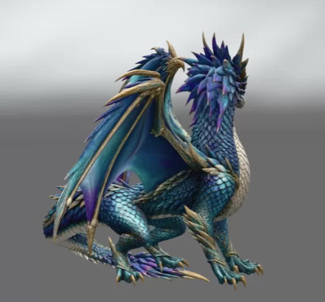 Azure Storm Dragon STL File for 3D Print - Model preview 9