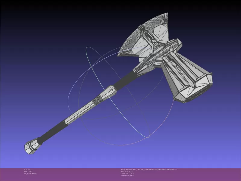 Asgardian Handle Stormbreaker Assembly - Model preview 3