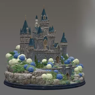 🏰 Enchanted Blue Castle STL File for 3D Print - Model thumbnail 11