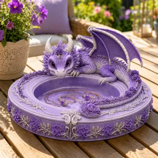 Amethyst Floral Dragon Bowl STL file for 3D Print - Model thumbnail 2