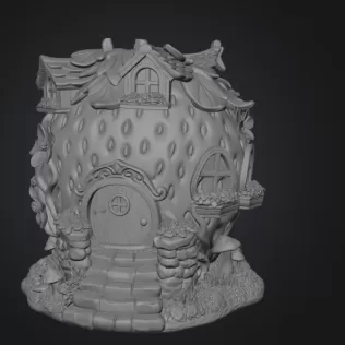 Strawberry Fairy Cottage STL File 3D Printable - Model thumbnail 7