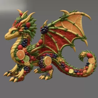 Fruit Harvest Dragon STL File for 3D Print - Model thumbnail 4