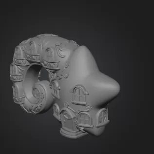 Fantasy Star House Magical Spiral Bookend STL File 3D Printable - Model thumbnail 11