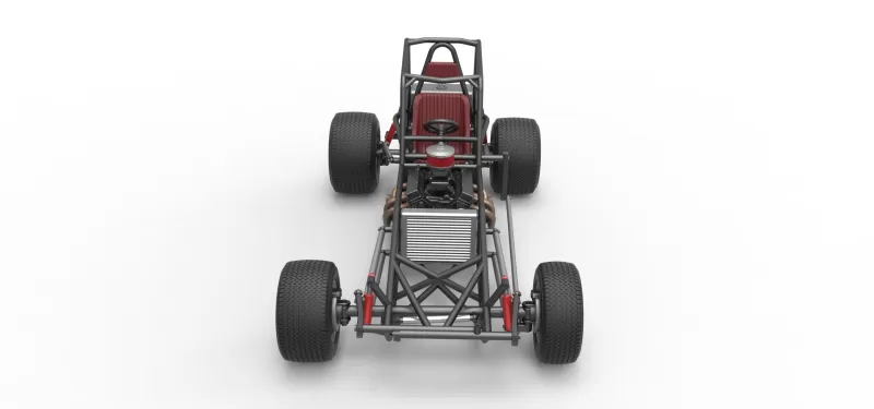 Vintage Dirt Modified stock car Base Version 2 Scale 1:25 - Model preview 8